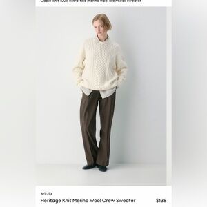 Sunday Best Cable-Knit Crewneck Sweater - Cream